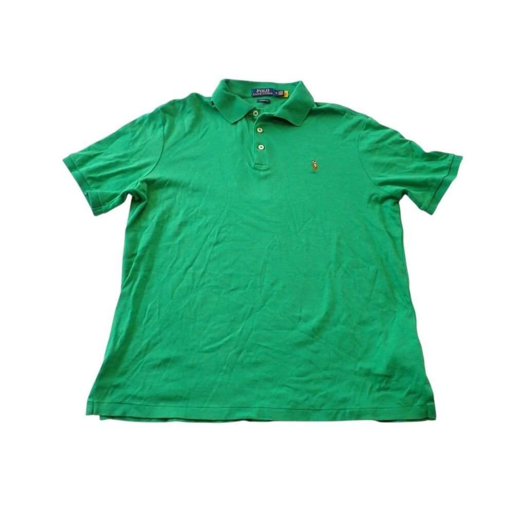 Polo Ralph Lauren Shirt Mens M Classic Fit Green Short Sleeve Multicolor Pony